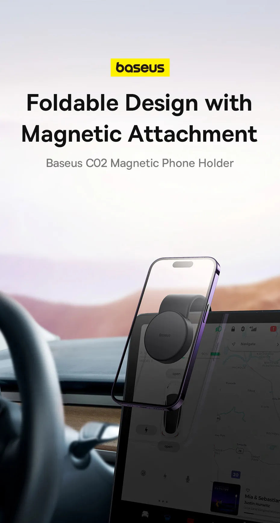 Support de téléphone magnétique pour voiture